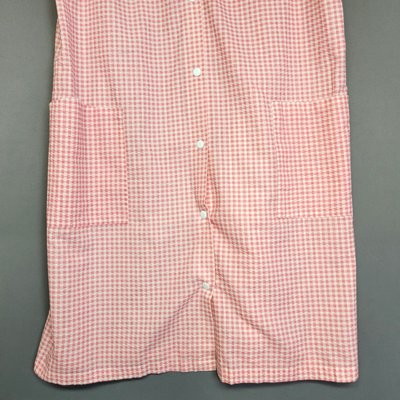 Anthony Richards Gingham House Dress Robe Womens MP Seersucker Duster Lounge VTG - Picture 4 of 11